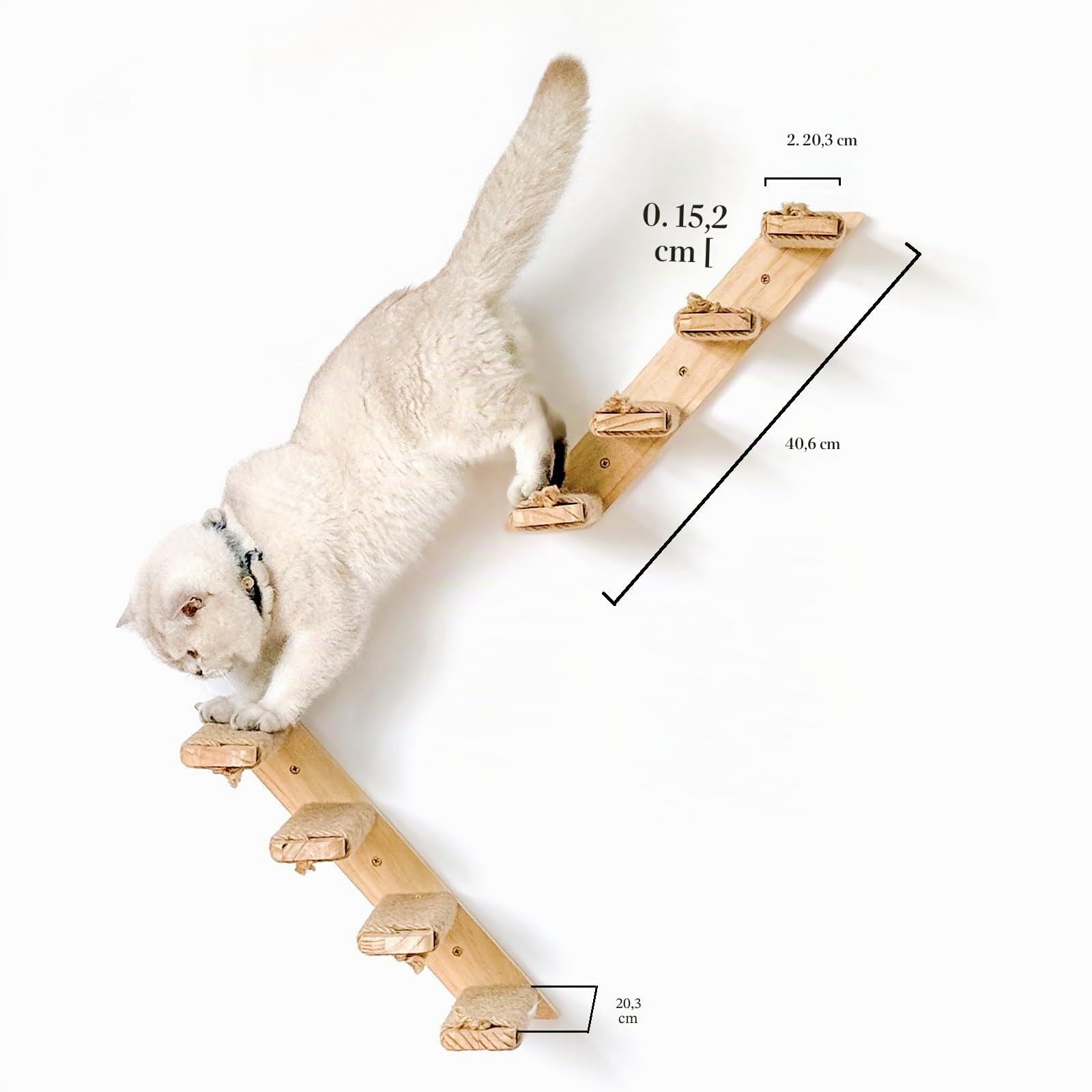 Set aus 2 Wand-Kletterregalen für Katzen mit 4 Stufen und umweltfreundlicher Sisalschnur. Große Größe