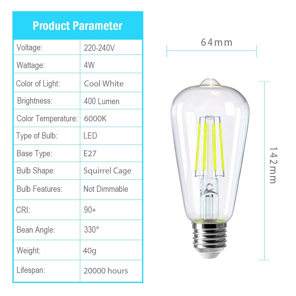 E27 Vintage Edison LED Light Bulbs - Image 4