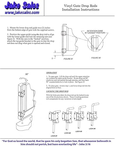 Miniatura 10 de Kit de herrajes para puerta de valla de vinilo color blanco (para vinilo, PVC, etc.). El kit de puerta de doble valla tiene 4 bisagras, 1 pestillo y