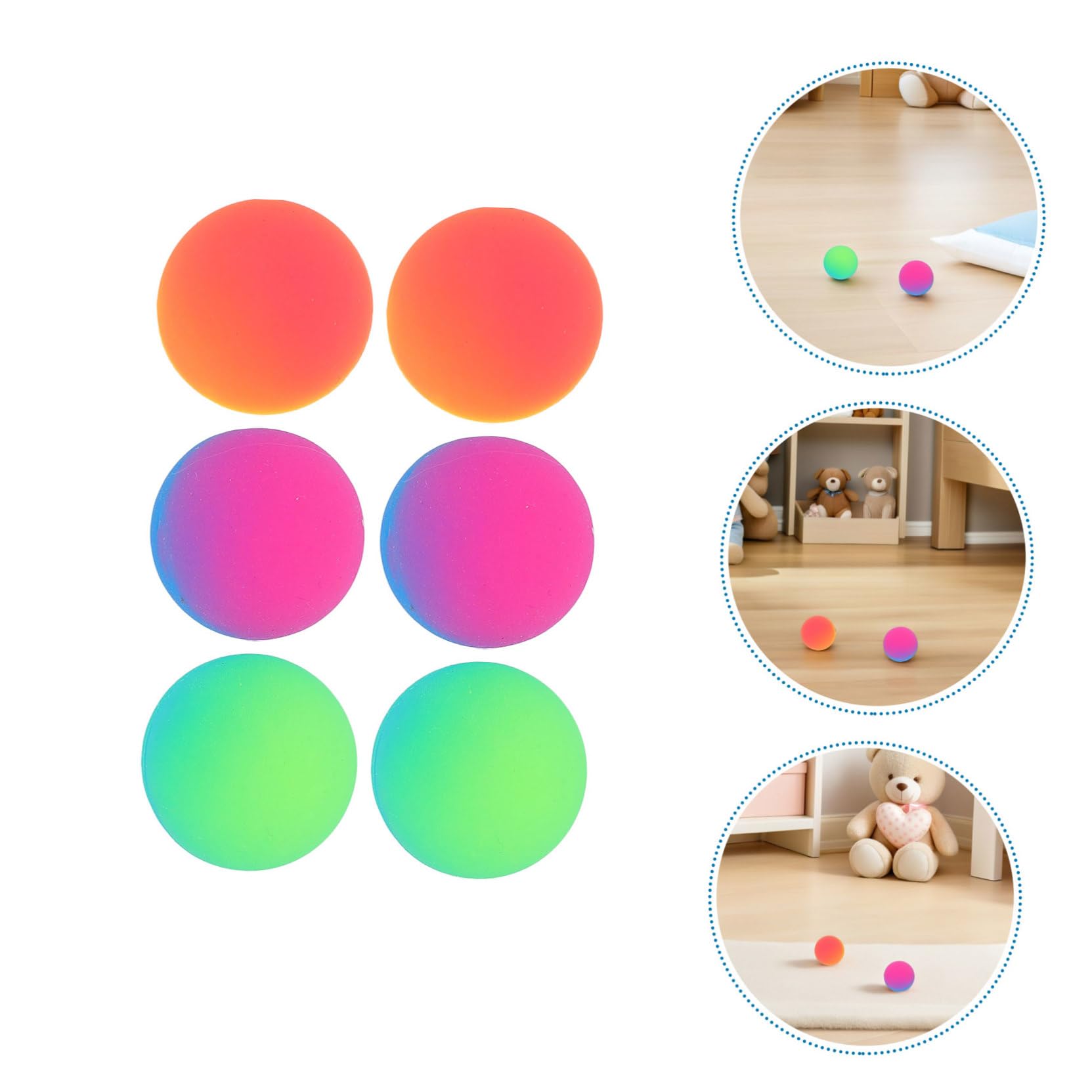 Abaodam 18 Palline Rimbalzanti per Bambini da 45mm in Gomma a Due Toni con Design Antiscivolo, Come Premi per Carnevale e Feste di Compleanno Colore Casuale