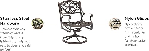 Miniatura 4 de Homestyles 6655-53C - Silla mecedora giratoria para exteriores, 24.5 pulgadas de largo x 22 pulgadas de profundidad x 33.5 pulgadas de alto, color
