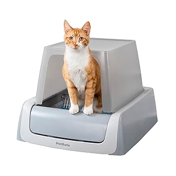 PetSafe ScoopFree Automatic Self Cleaning Covered Cat Litter Box ? Includes Disposable Trays with Crystal Litter & Hood - 2ND Generation