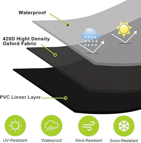 Miniatura 6 de Rilime Cubierta rectangular para hoguera de gas, impermeable, para fogata o mesa de fuego de gas, 42 pulgadas de largo x 24 pulgadas de ancho x 25