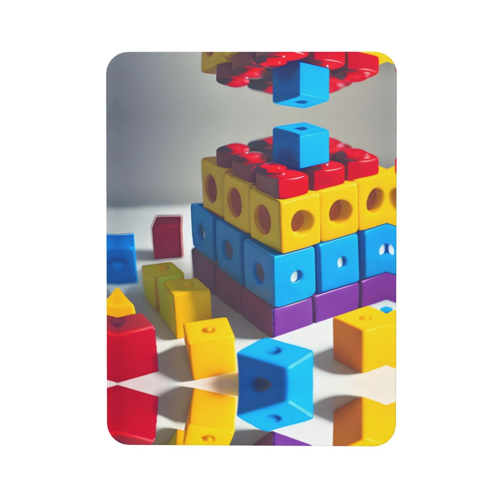 Colorful Building Blocks Soft Magnetic Refrigerator Magnets with Creative Printing, Decorative Magnetic Stickers