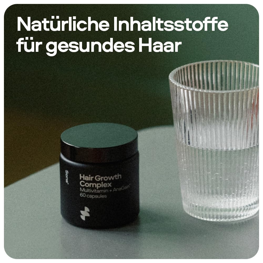 Sons Hair Growth Complex Multi-Vitamin & Anagain, Nahrungsergänzung mit Kollagen, Vitaminen & Mineralien, aus natürlichen Inhaltsstoffen, fördert gesünderes & kräftigeres Haar - 3 Monate (180 Kapseln)
