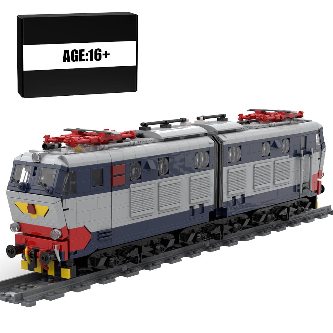 Train Blocchi da costruzione tecnica, 1958 pezzi italiani E-656, set locomotiva modello, giocattolo da costruzione, treno, regalo per adulti e ragazzi (versione statica)