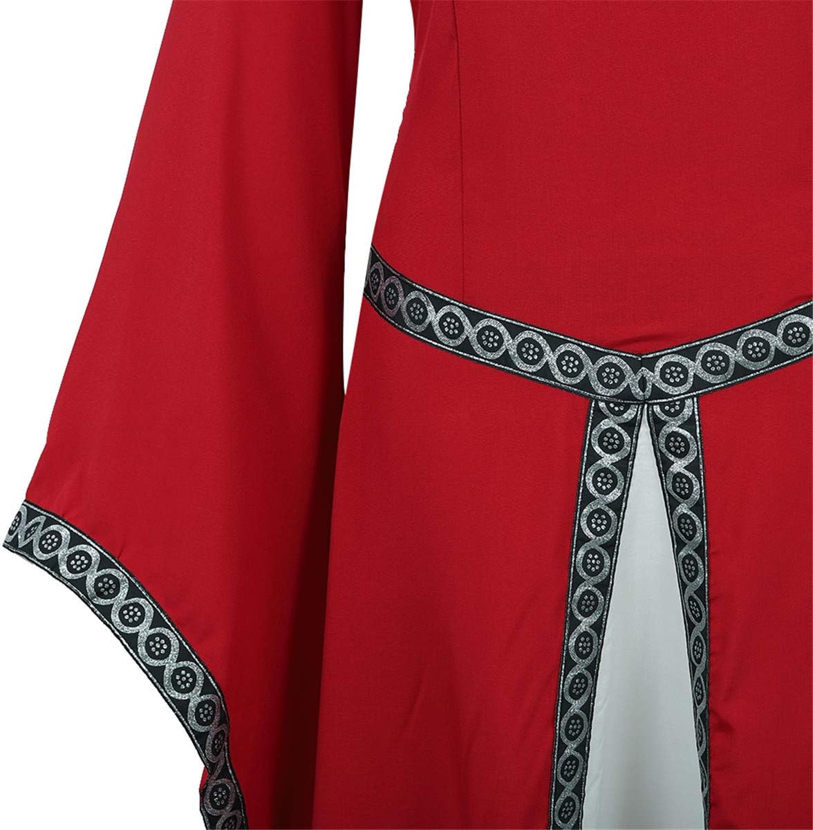 Lehauya Womens Renaissance Costumes Medieval Irish Dress Victorian Retro Gown Cosplay Long Dress - Image 5