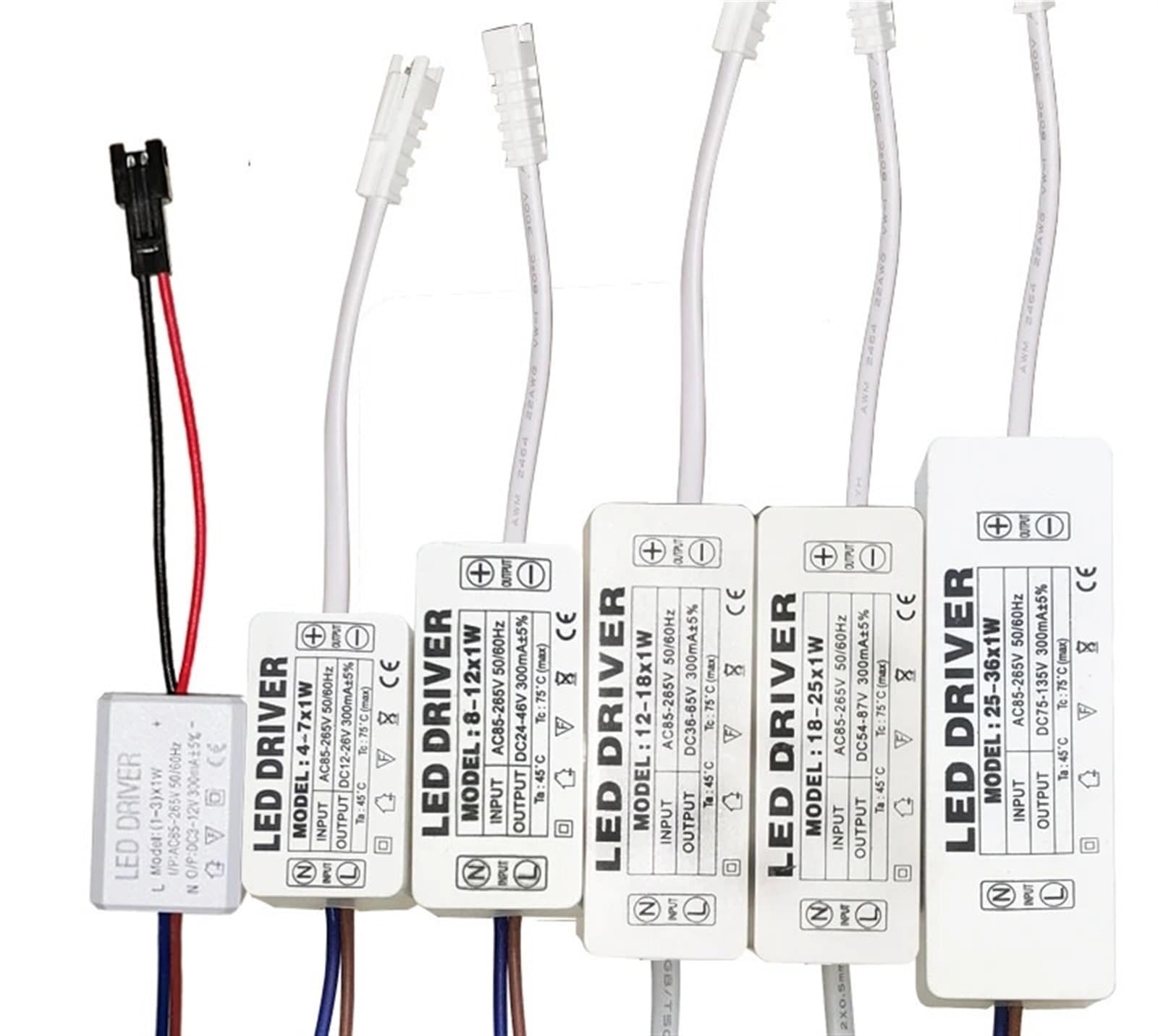 FCARUMIQP LED Driver 300mA 1W 3W 5W 7W 12W 18W 20W 25W 36W for LEDs Power Supply Unit AC85-265V Lighting for Lights(25-36W)