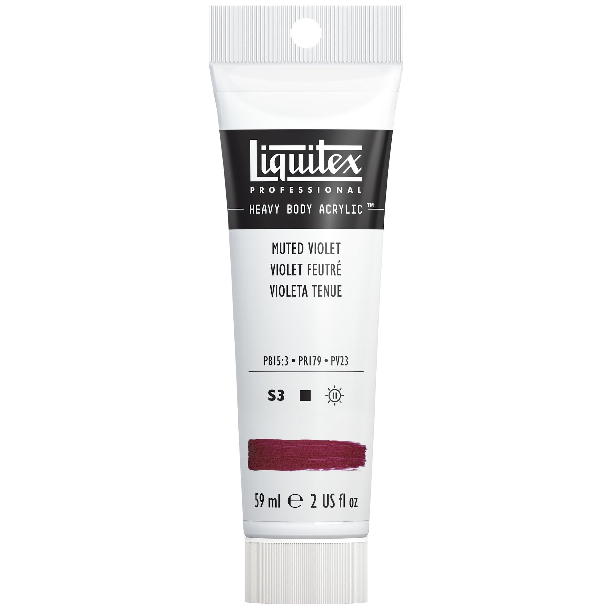 Liquitex 1040502 Professional Heavy Body Acrylfarbe in Künstlerqualität mit ausgezeichneter Lichtechtheit in buttriger Konsistenz, 59ml Tube - gedämpftes Violett