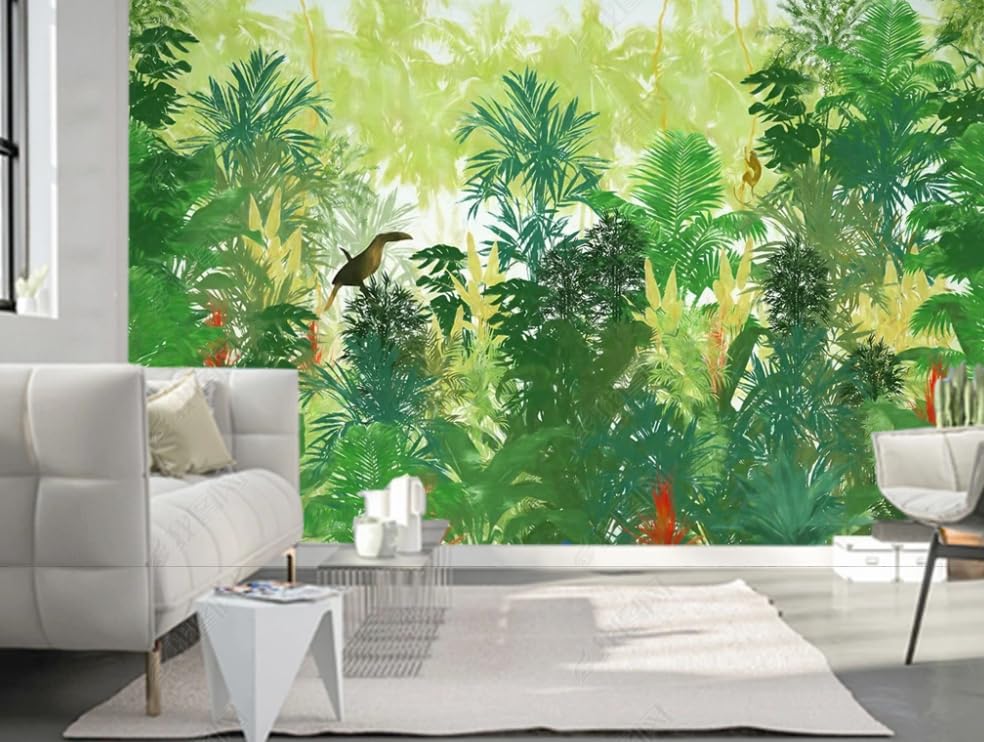 Papier peint intissé forêt tropicale humide poster mural luxe 250cm