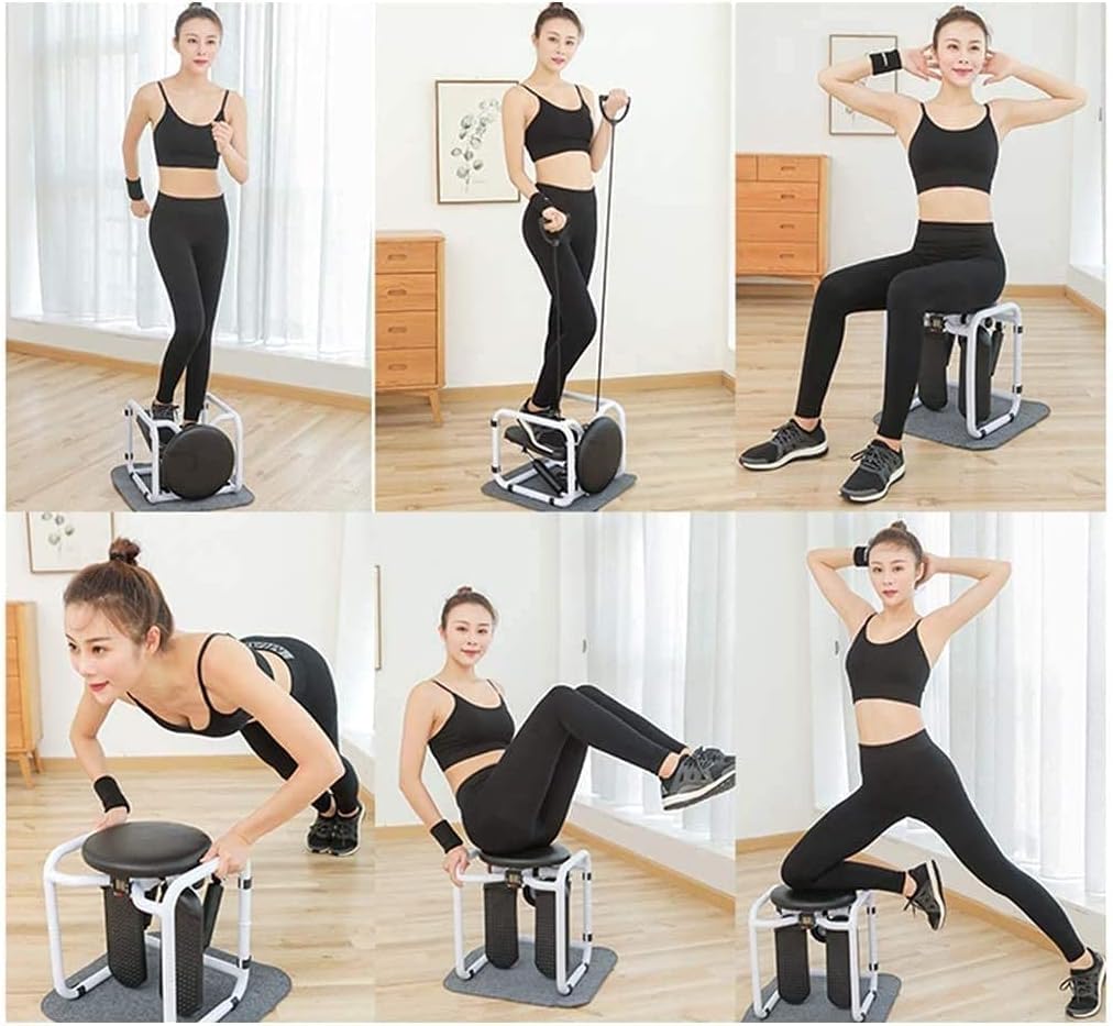 Stepper Desk con fasce di resistenza, macchina idraulica multifunzione per fitness indoor e allenamenti compatti