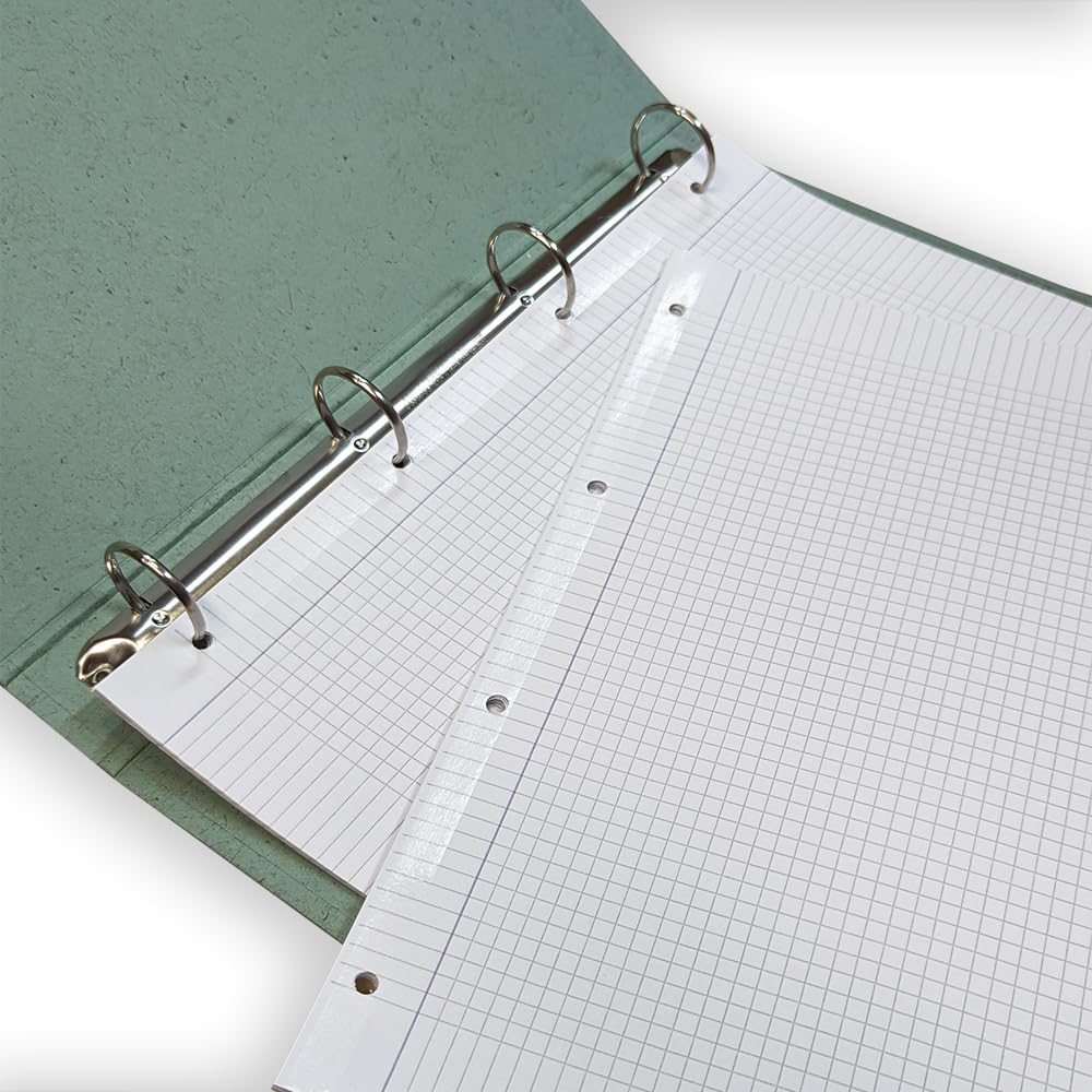 Ricambi Bandup A4 Con Banda Rinforzata Rigatura Q Quadretti 5mm Margini 160 Fogli Carta 90g/mq