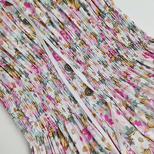 Image of OSTOO Women's 2026 Summer Boho Floral Print Tiered Casual Flowy Long Maxi Dress