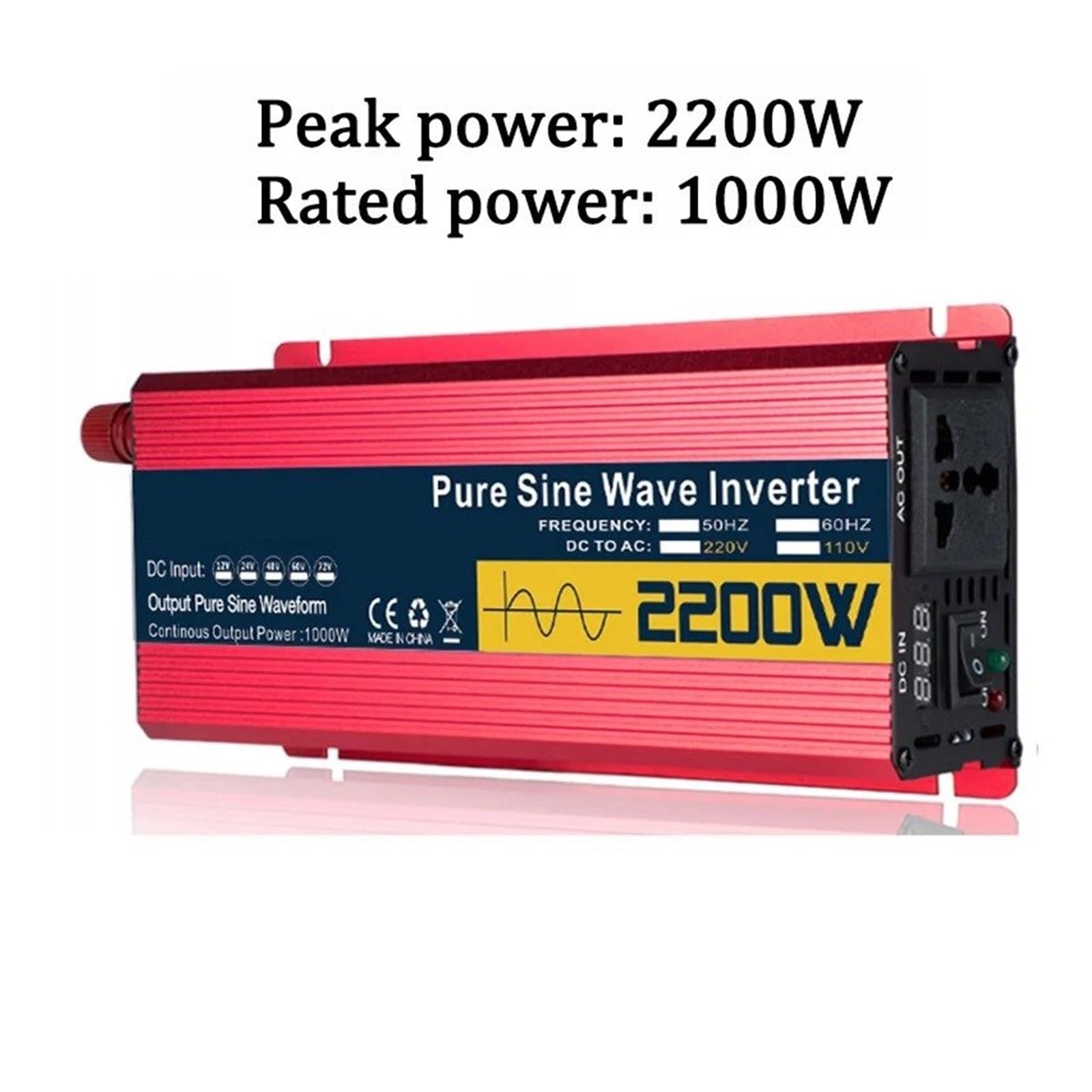 Convertidor Coche Onda Sinusoidal Pura 1600 W 2200 W 3000 W Transformador Potencia 12 V 24 V 48 V 60 V A CA 110 V 220 V 50 Hz 60 Hz Transformador(48V,110V 60HZ,2200W)