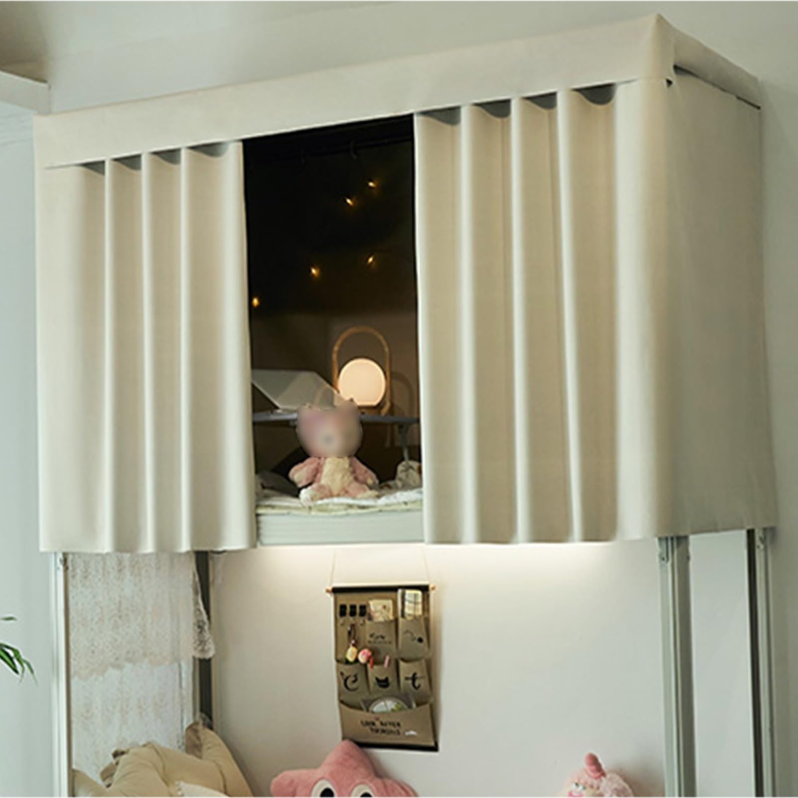 Cortinas de litera contra el polvo y la luz para un sueño profundo en cama de 1.2M