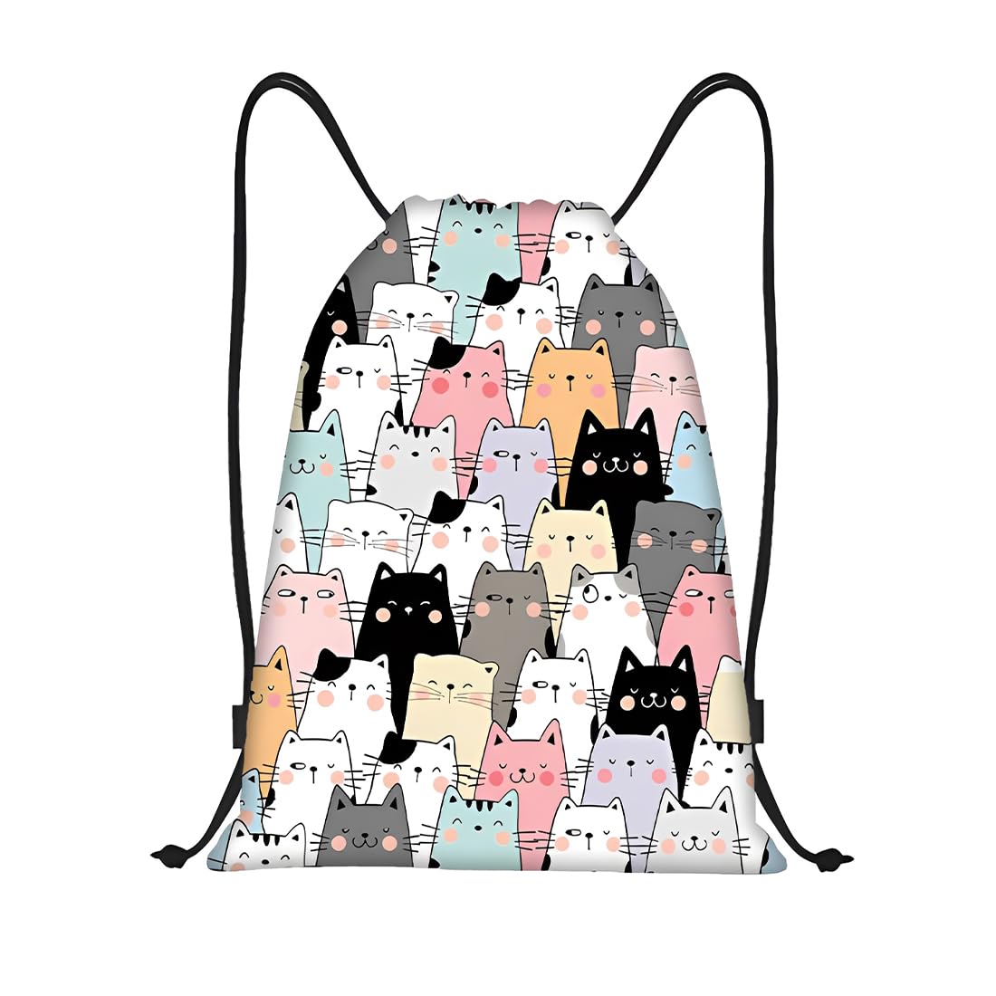 AEIXYA Mochila Cuerdas Ajustable, Estampado De Gatito Adorable, Bolsa De Gimnasio, Bolsa Deportiva Para Hombres Y Mujeres, Mochila Deporte Para Deportes, Viajes, Escuela, Playa
