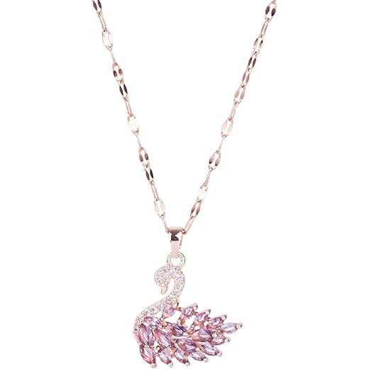 Anti Tarnish Dancing Swan Pendant Necklace