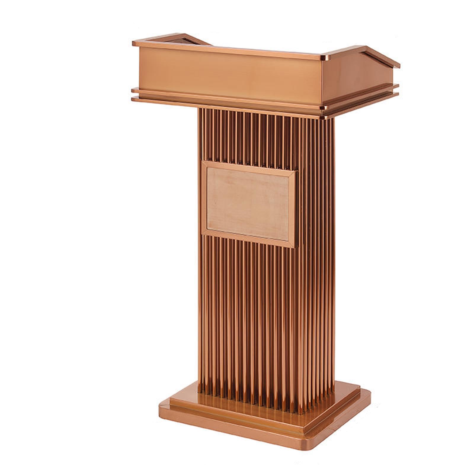 Rednerpult für Kirche, Konferenzen, Edelstahl, mit Ablage, 59 x 47 x 112 cm, elegantes Golddesign, für Kirche, Büro, Schule