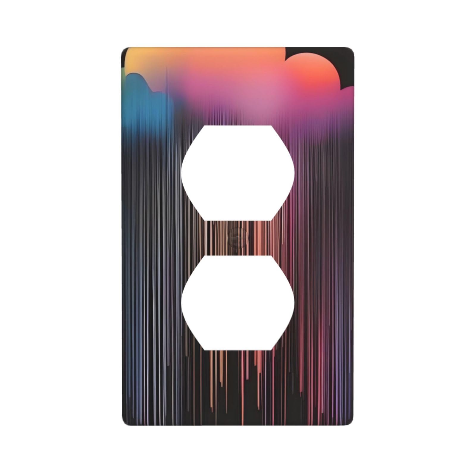 Colorful Rainbow rain Decorative Switch Plate Cover-Unbreakable Polycarbonate Wall Plate for Home Office, 1 Gang with Screws