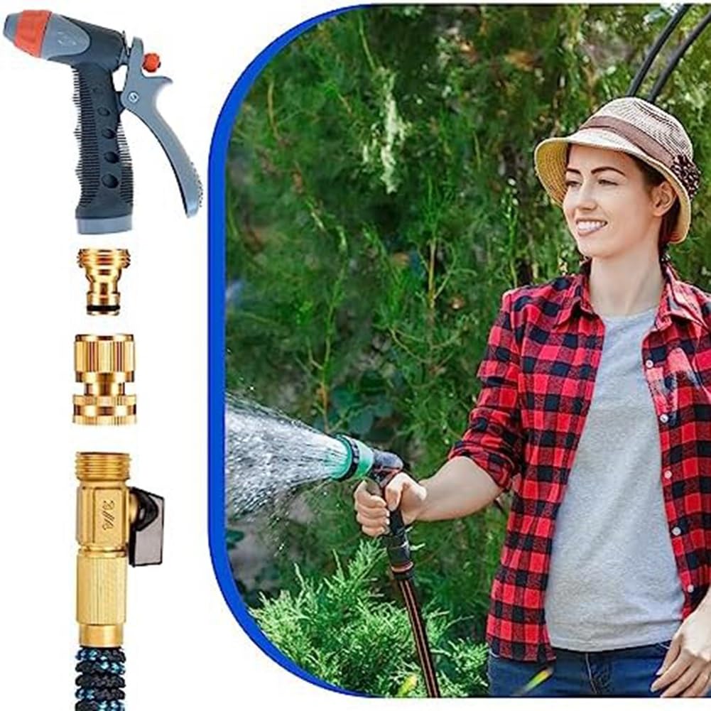 Raccordo Rapido per Tubo da Giardino Connettore per Tubo 'Acqua da 3/4 Pollici Connettore per Tubo da Giardino Perdite Adattatore Femmina e Adattatore
