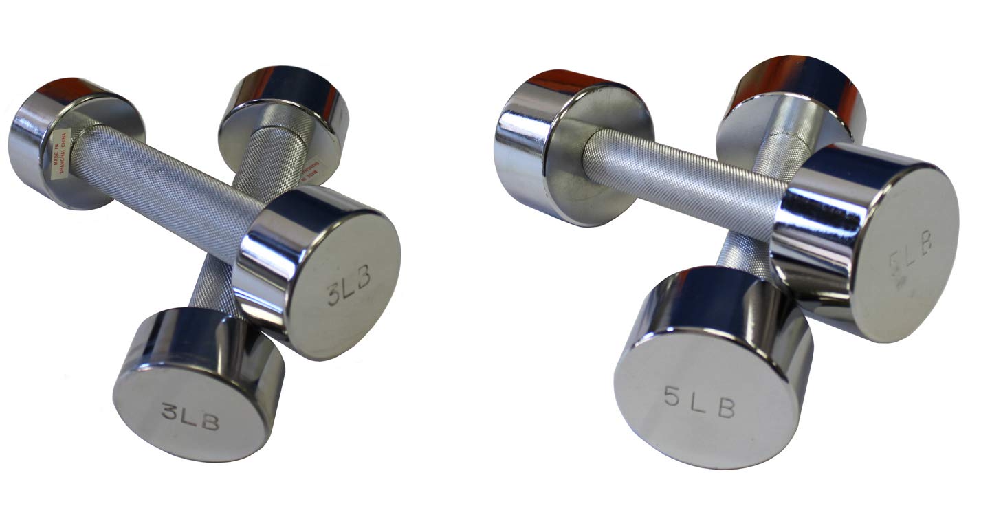 Ader Chrome Beauty Dumbbell Set 3, 5lb