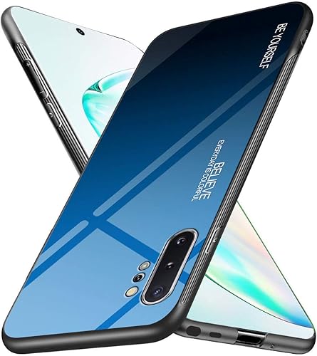 Miniatura 5 de Note 10 Plus, funda para Samsung Galaxy Note 10 Plus, patrón de vidrio templado con parte trasera + marco de TPU híbrido funda delgada para Galaxy