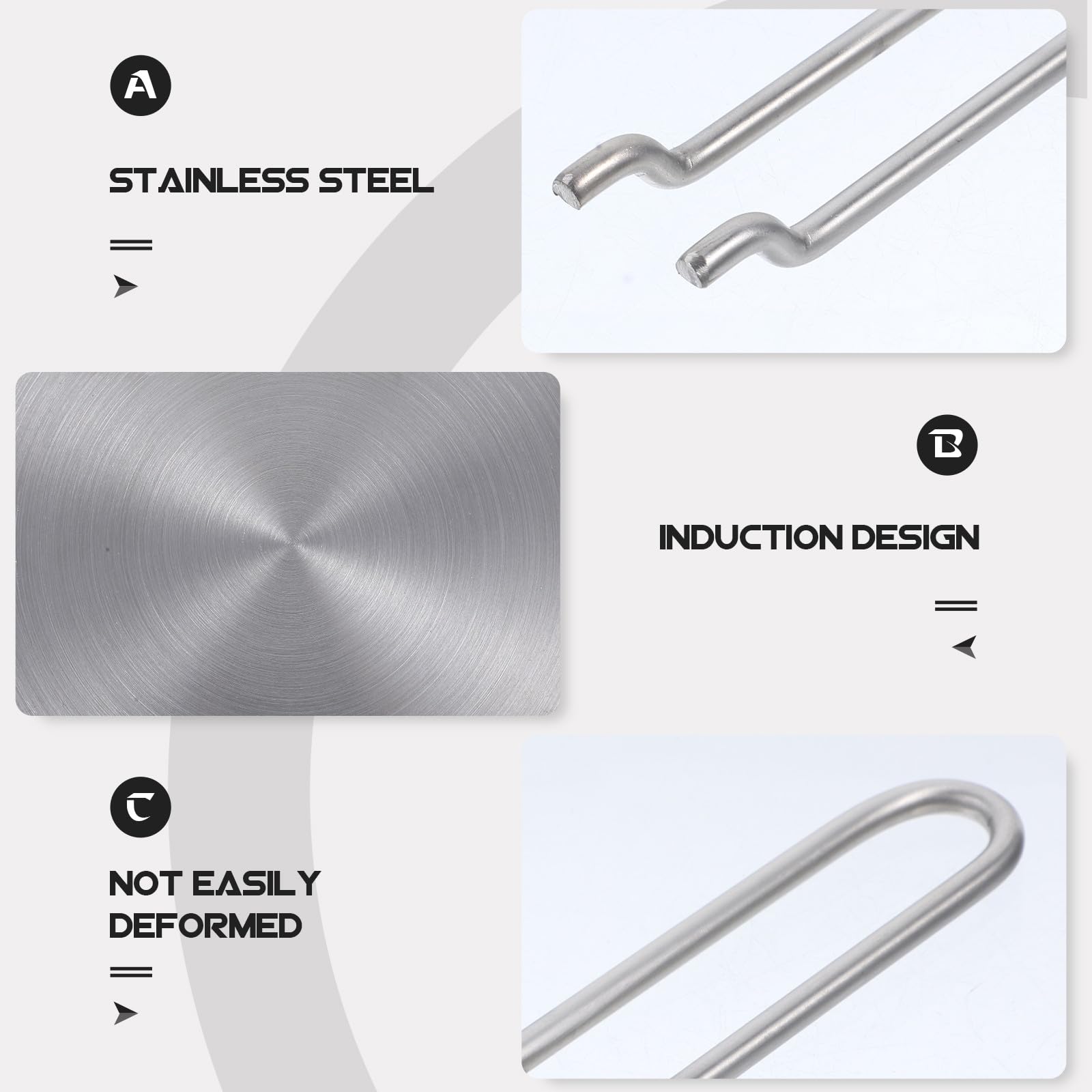 Placa Difusora de Calor para Inducción y Cocina de Gas, Adaptador Metálico Inoxidable con Mango Desmontable, Distribuidor Térmico Antideslizante para Uso Doméstico