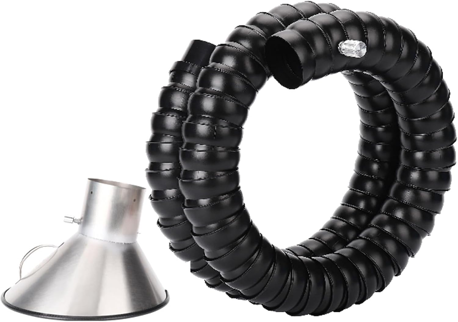 Stainless Steel Fume Extractor Hose with 1.5m Flexible Arm - Duct for HVAC, Woodworking, Factory, Laboratory - 160MM (6.2in) Extraction Tube