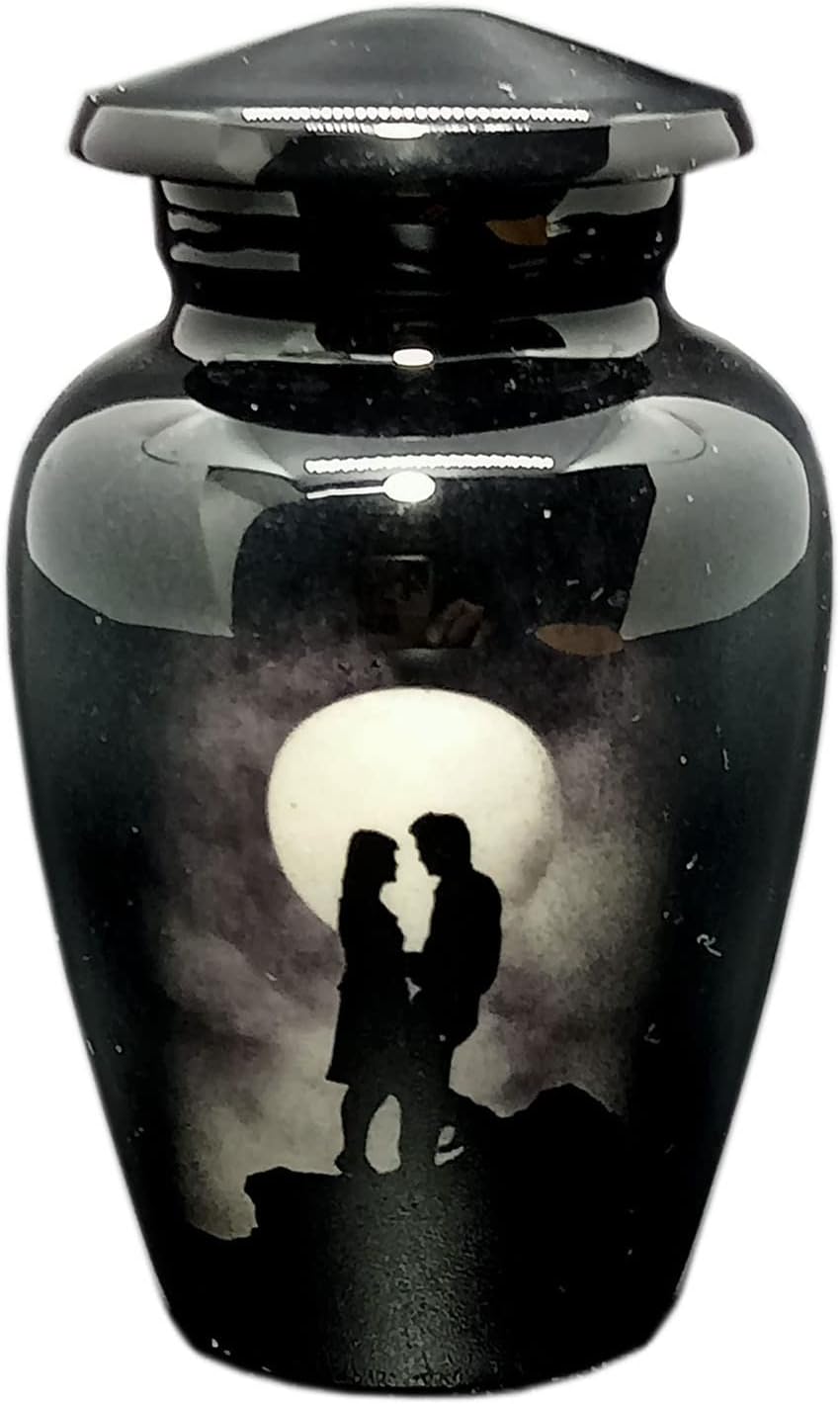 Keepsake Urn Couple Looks Full Moon Black Mountain
