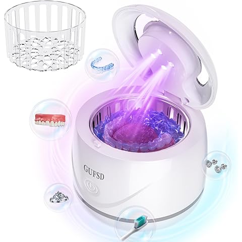 Ultrasonic Retainer Cleaner, 180ML/45kHz Portable Ultrasonic Jewelry Cleaner, Quiet...