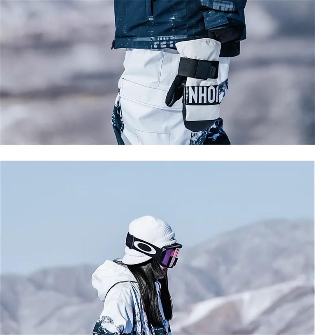 Tuta da sci da donna con cappuccio oversize giacca da sci snowboard per abbigliamento esterno blu M, Blu, M