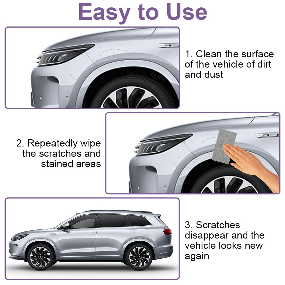 Nano Magic Cloth | Panno Per La Rimozione Dei Graffi Dell'auto | Panno In Microfibra Per La Pulizia Dell'auto, Multiuso, Panno Magico Per La Riparazione Dei Graffi, Asciugamano Nanomagic Facile Da - Foto 2