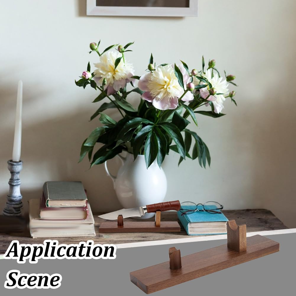 UNICRAFTALE 1 portacoltelli in legno, marrone, supporto unico per collezione di coltelli, astuccio per coltelli fissi, organizer per coltelli, borsa, per cucina, soggiorno, rustico, casa, 27 x 6,5 x 7