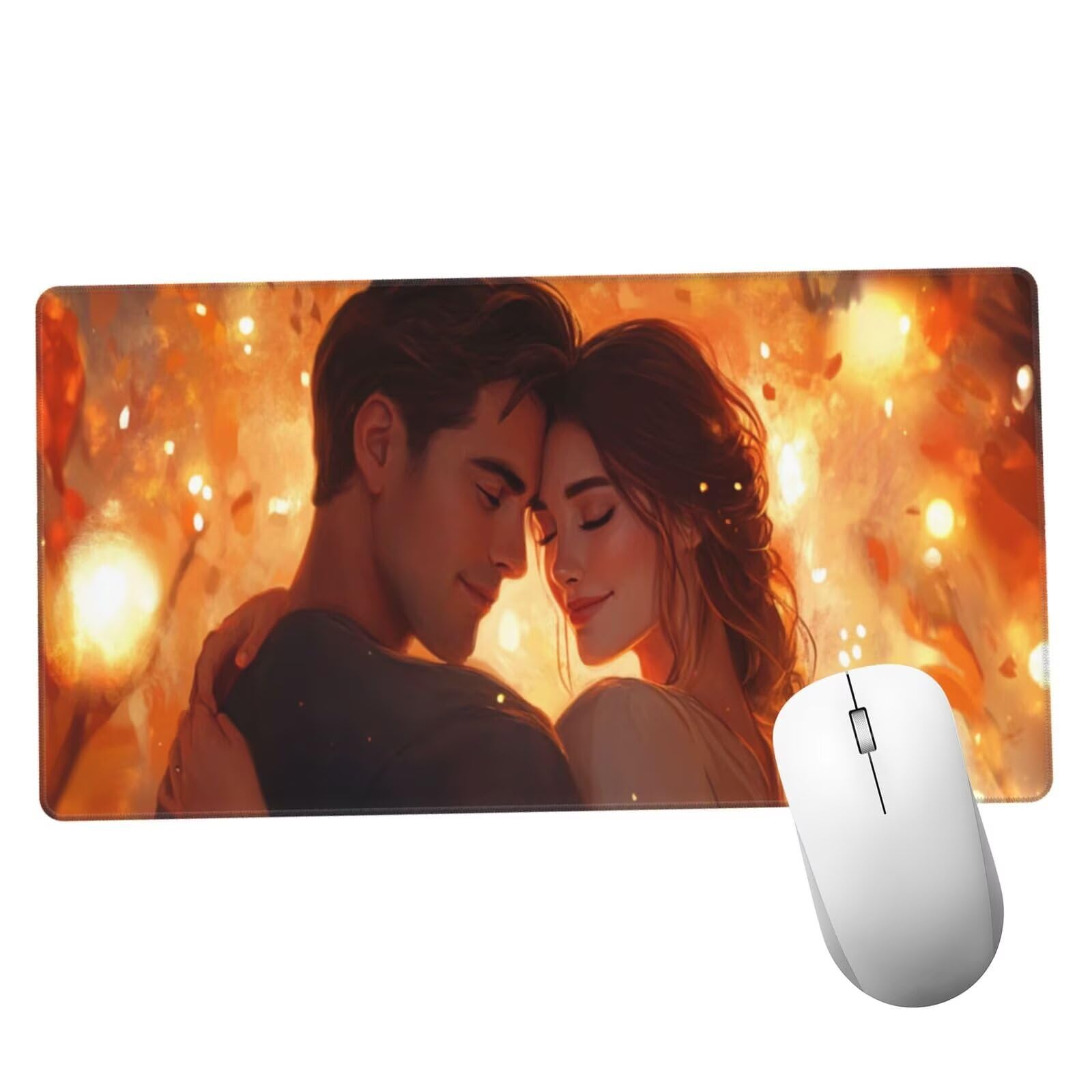 Żółta podkładka pod mysz XXL Para na biurko 1600 x 800 x 3 mm zmywalna podkładka do gier na laptopa, z antypoślizgową gumową podstawą do gier, PC, personelu biurowego Y845