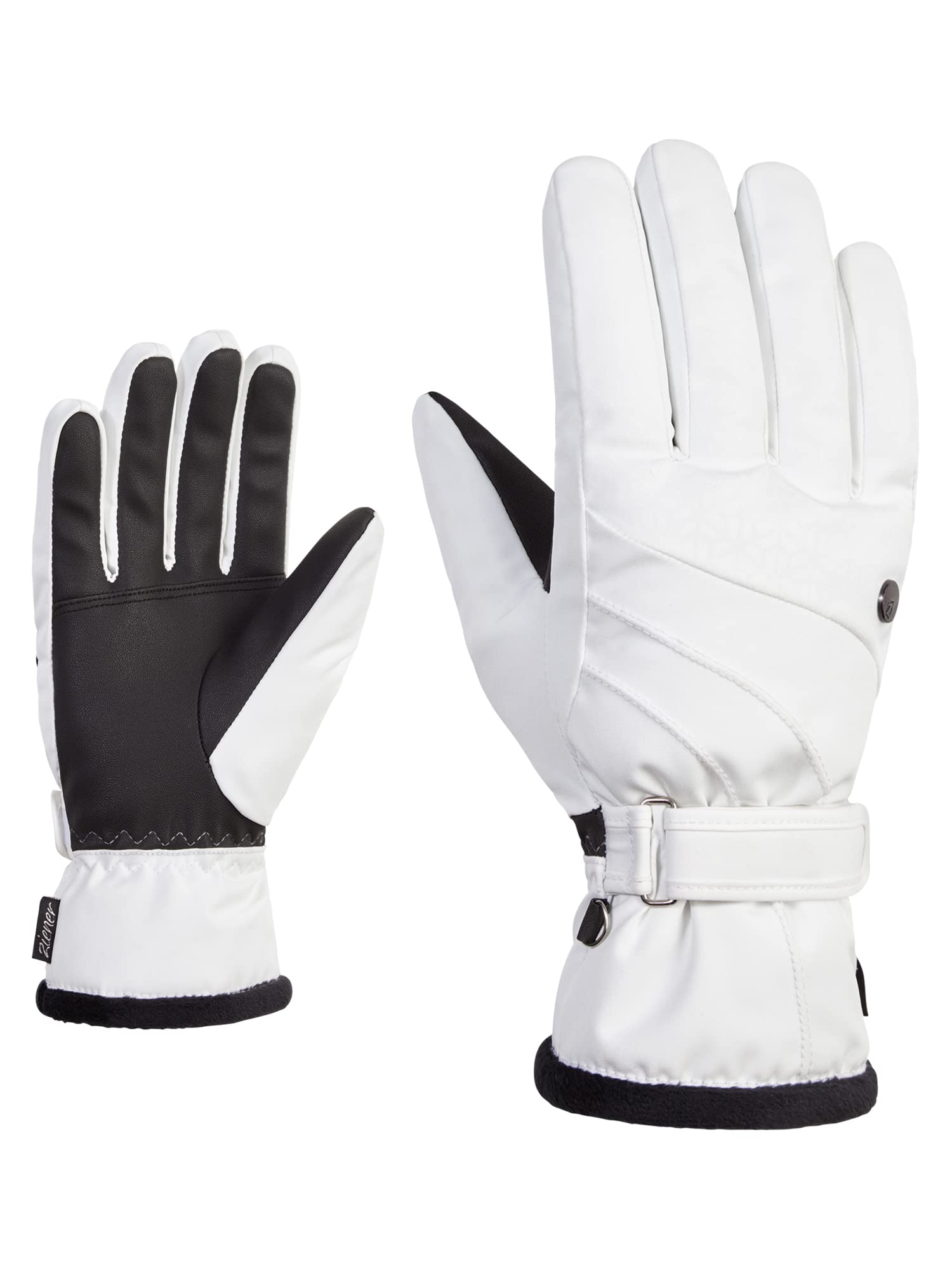 Ziener Women's KASA Ski Gloves/Winter Sports, Extra Warm, Breathable, G-Loft, White, 8.5