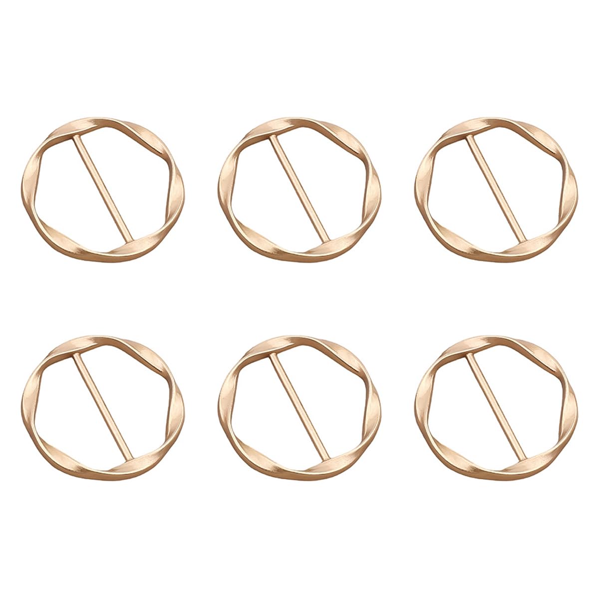 Alide Paquete de 6 hebillas de metal para cinturón de mujer, pinza para camiseta, hebilla, aro para pañuelo de seda, pinza para corbata con nudo en el dobladillo, hebillas y cierres para.
