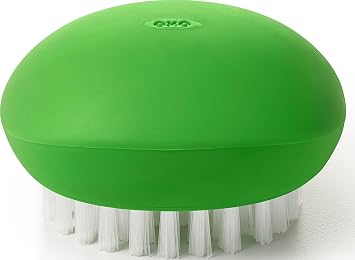 OXO Good Grips Vegetable Brush Black, 1 EA | Sturdy Nylon Bristles Clean Firm Produce, Non-Slip Grip, Ideal for Potatoes & Carrots, Dishwasher Safe