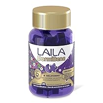 Laila DormiBene Integratore alimentare per il sonno a base di Herbal 5 Complex e Melatonina per favorire un rapido addormentamento. Confezione da 30 pastiglie gommose. Senza zuccheri