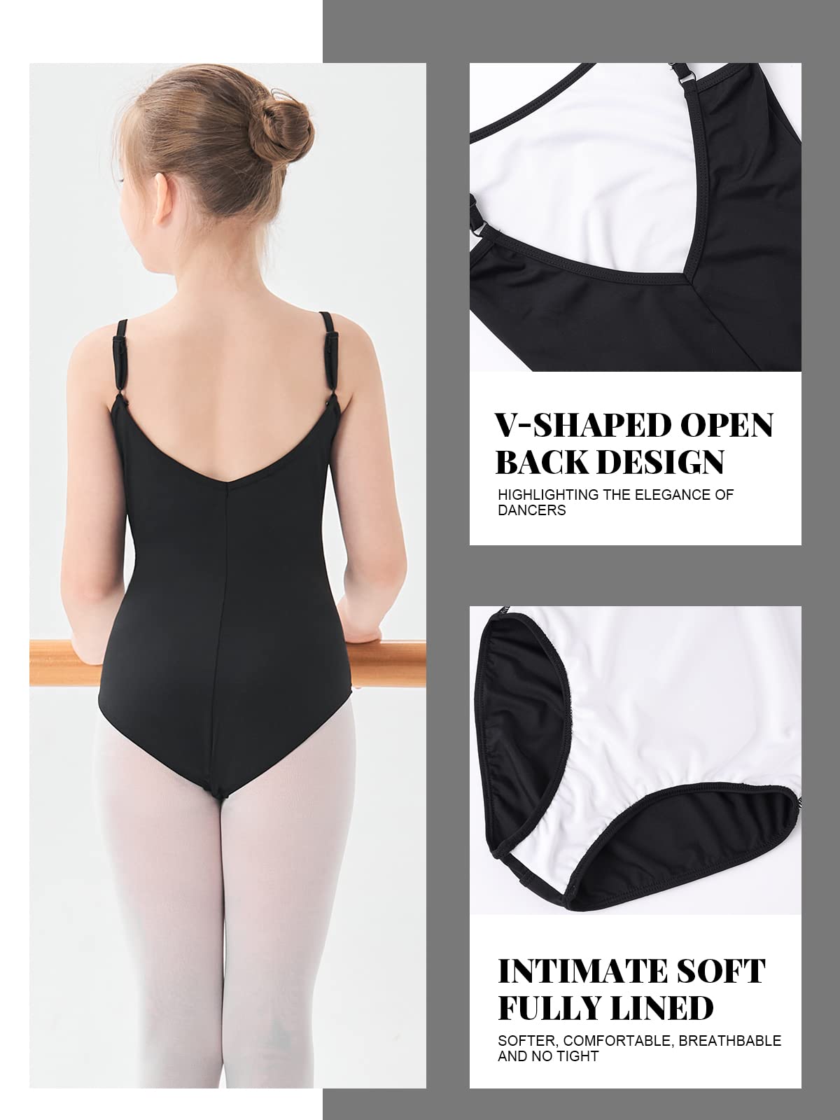 Body Danza Bambina Donne Balletto Body Leotards Ragazze Ginnastica Leotards con Spalline Regolabili