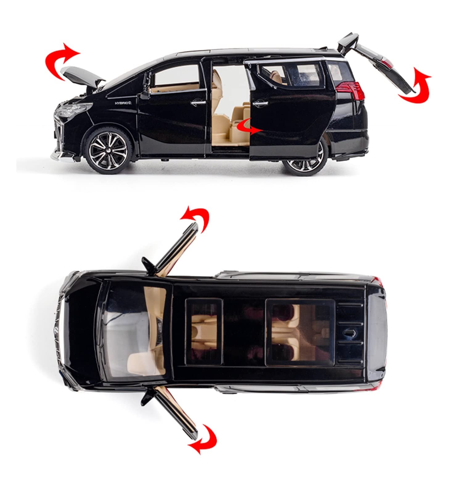 ★ワーゲン車1/24黄・黒・白　トヨタALPHARD ケースパッキング❤️合計4台 Amazon.com: CHANGZHENZHEN Toy car Model 1:24 for Toyota