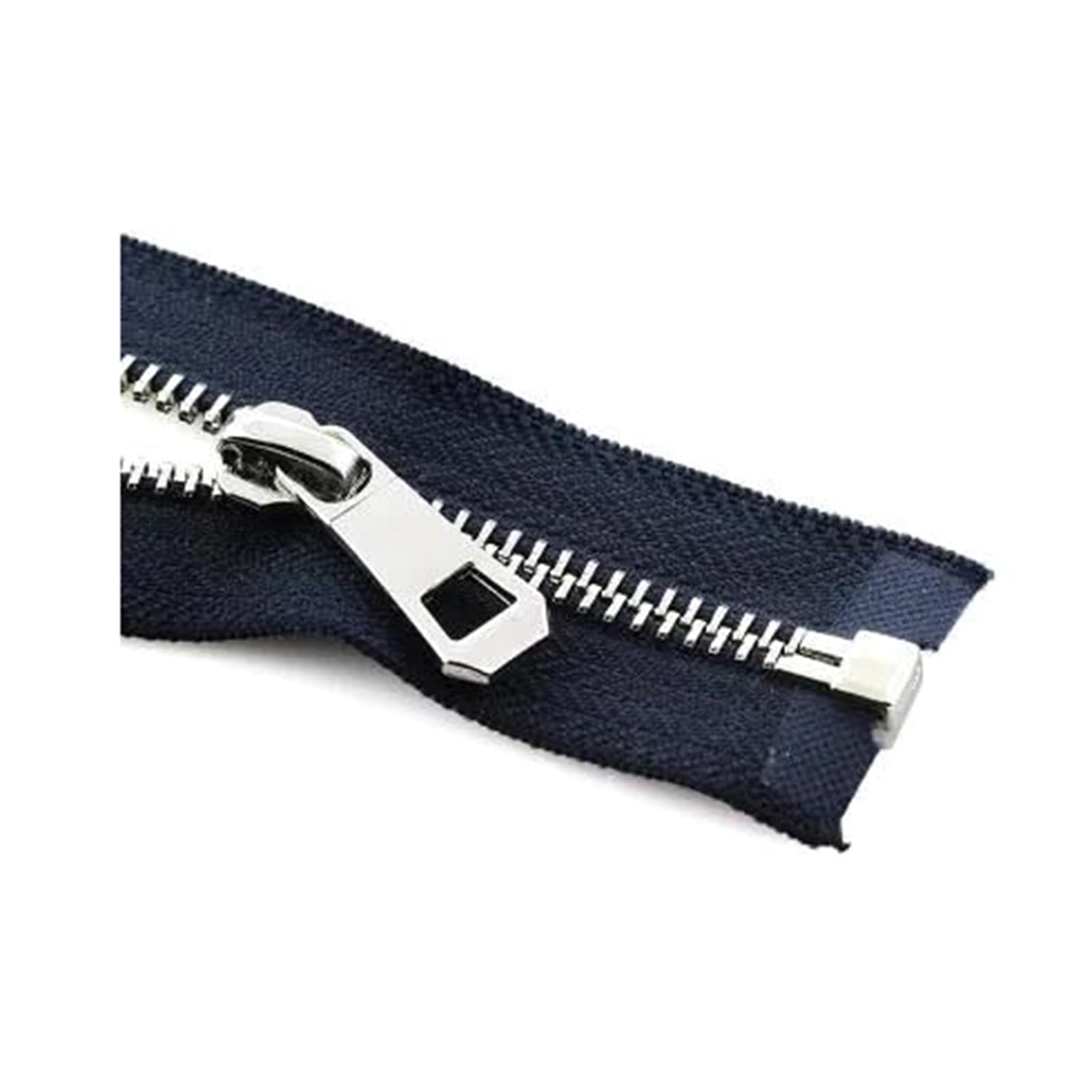 35-85 cm 5# Metal Zipper Open-end Zipper for Sewing Down Jacket Coat Clothing Sewing Accessories, Navy Blue, 35cm
