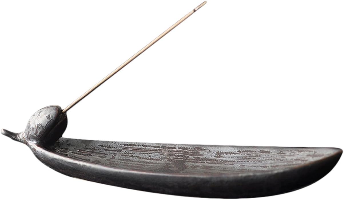 Djiale Incense Stick Holder Ceramic Incense Burner with Ash Catcher 8 inch(Peach)