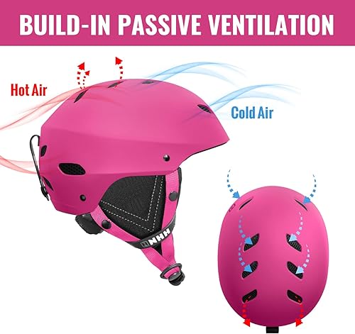 Miniatura 10 de NHH Casco convertible de esquí y snowboard, casco de patineta y bicicleta, 2 juegos de forros para niños, jóvenes y adultos, deportes en invierno,