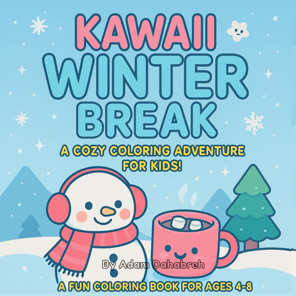 KAWAII WINTER BREAK COLORING BOOK: Cute & Simple Animal Book