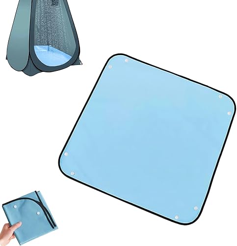 Alfombra de ducha de 39.4 x 39.4 pulgadas, almohadilla de suelo de polietileno antideslizante, plegable y portátil, cambiador al aire libre,