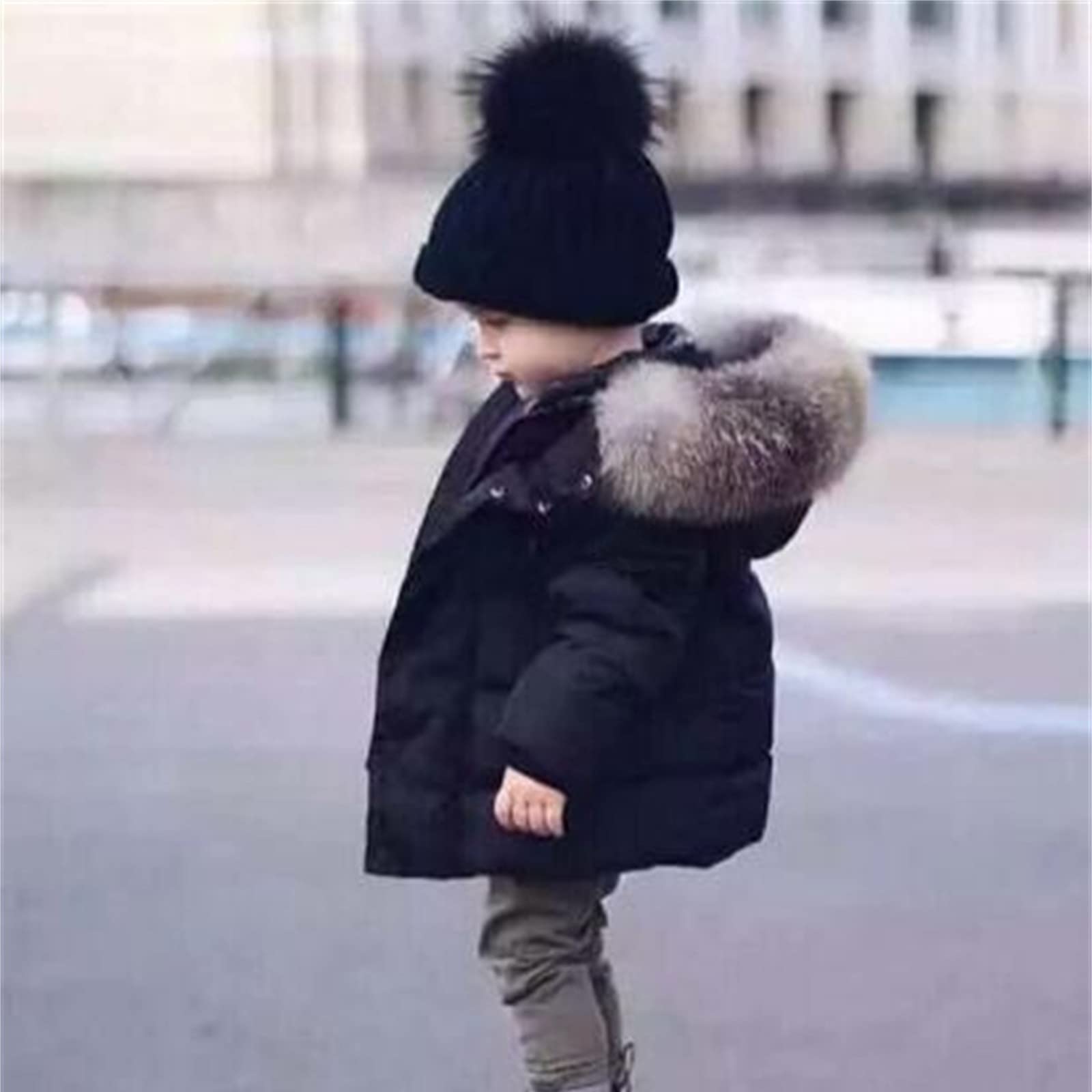 Generisch Enfants Bébé Garçon Manteaux d'hiver épais col polaire Sweat à capuche Veste coupe-vent Combinaison de neige Vêtements d'extérieur