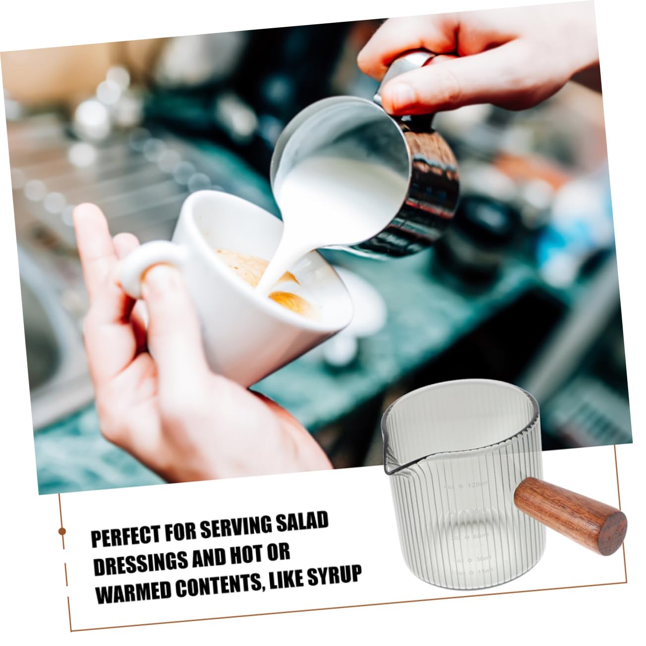 IMIKEYA 2 Set Tazza Di Latte Tazza Caffe Tazza Trasparente Tazza Di Fusione Di Caramelle Brocca Per Caffè Espresso Cioccolato Latte Macchiato Misurino Brocca Di Sciroppo 2 Pezzi * 2