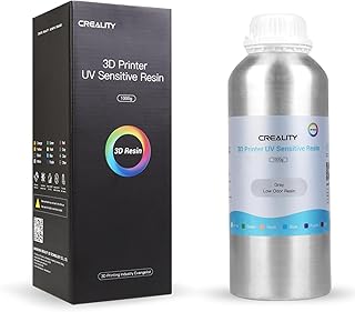 Creality 3D Printer Resin, Low Odor High Precision Rapid Resin 405nm LCD UV-Curing Resin Low Shrinkage Standard for Resin LCD 3D Printer (Grey,500g)