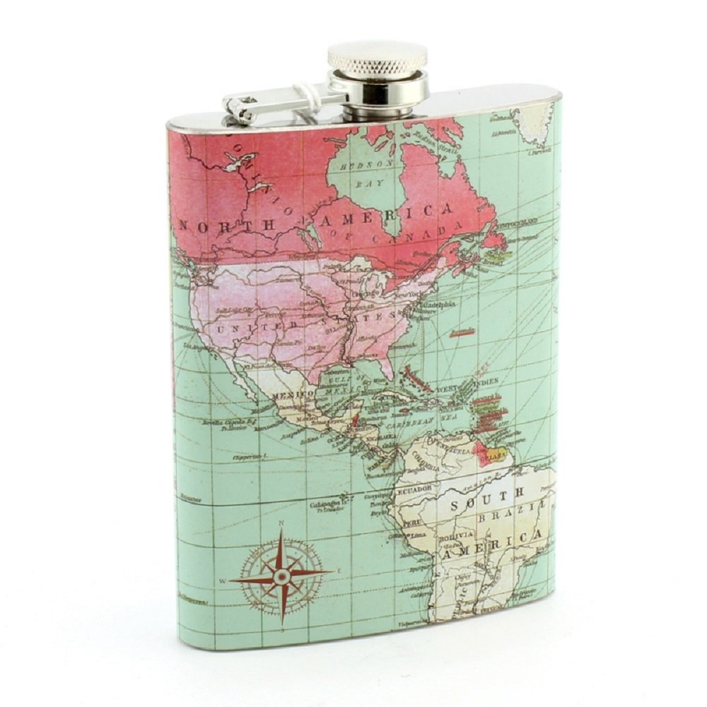 World Traveller Mens Gifts (Hip Flask)