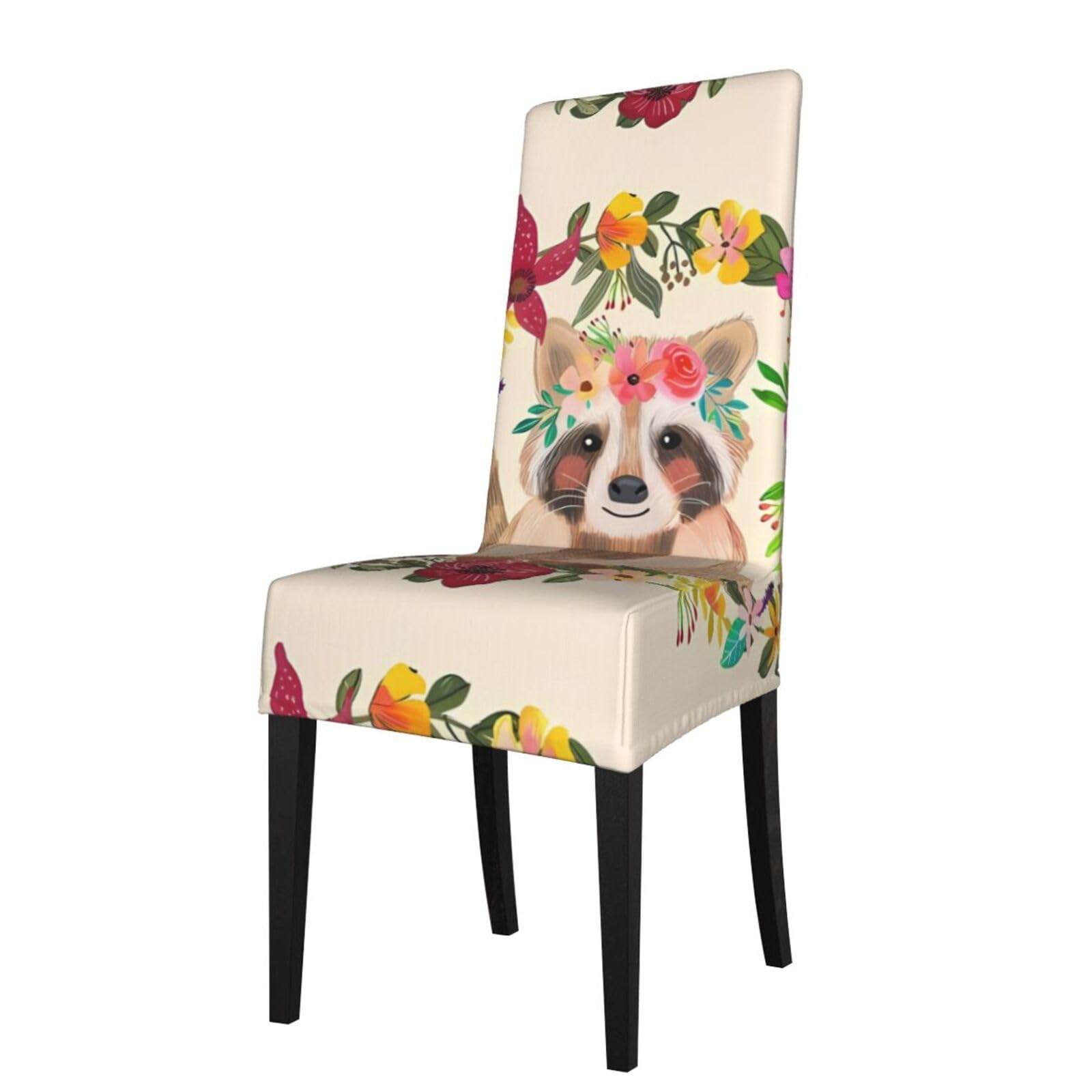 YYHWHJDE raccoon Prints Protection Cover for Dining Chair – Stretchable Slipcovers for a Refreshing Dining Room Makeover